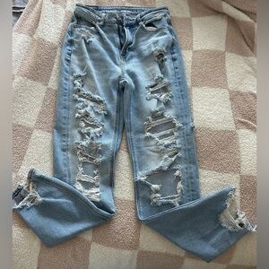 Distressed American Eagle Mom Jeans